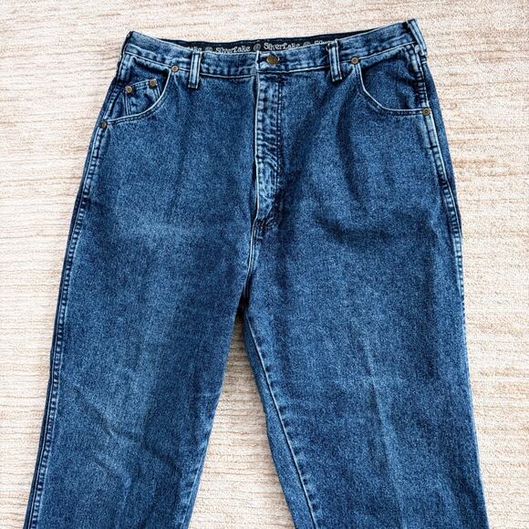 VTG 80s 90s Wrangler Silverlake USA 34 Waist Cotton 19/20 Jeans Western Straight - Picture 2 of 8